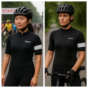 2 Rapha Women Core Jersey Short Sleeve Black White Women Shirt Top Bike S - Picture 1 of 11