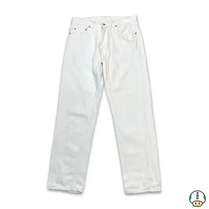 Jeans vintage Levi’s 501 Original Fit uomo 34x31 bianco gamba dritta bottone mosca anni 90 - Foto 1 di 10