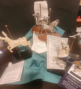 Art Of The Carousel Set 2 Hamilton/2 Chilmark Collection  all COA  R829 - Picture 1 of 20