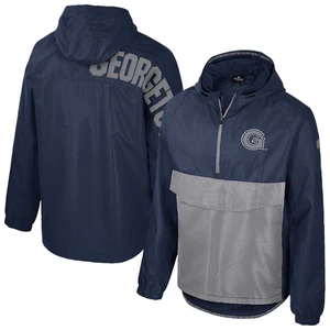 Men's Colosseum Navy Georgetown Hoyas Reloaded Anorak Half-Zip Jacket - Picture 1 of 3