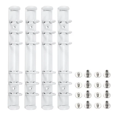 A6 Ring Binder Mechanisms, 4 Set 6-Hole Replacement Binder Planner, White - Image 1 of 4