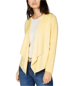 I-N-C Womens Moleskin Cardigan Sweater, Yellow, Small - Picture 1 of 1