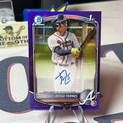2025 Bowman Chrome 1st Purple Refractor Auto Diego Tornes #97/250 Braves - Image 1 of 2