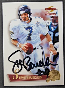 Steve Beuerlein Jacksonville Jaguars Signed 1995 Pinnacle #75 NOTRE DAME - Picture 1 of 3