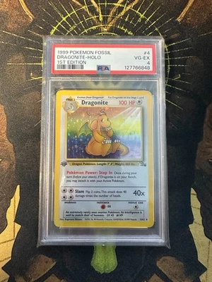 Pokemon Dragonite 4/62 Fossil 1ª Edición Vintage Holo PSA 4 Foto 1 de 4