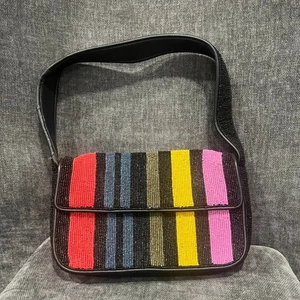 STAUD Tommy Bag Beaded Stripes - Picture 1 of 13