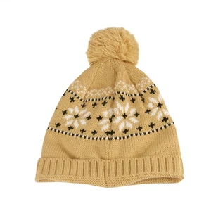Christmas Central Unisex hellkhaki Jacquard Strick Winter Beanie Mütze - Einheitsgröße - Bild 1 von 2