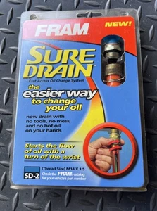 New Fram SD-2 Sure Drain No Tool Oil Drain System Thread Sz M 14 X 1.5 - Picture 1 of 8