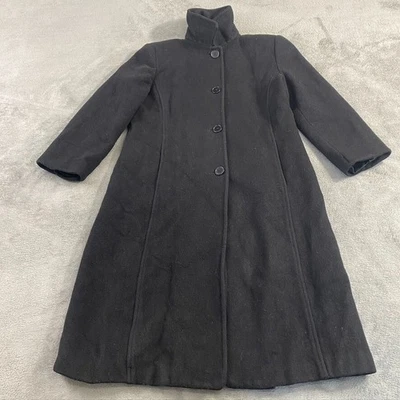 Abrigo Larry Levine Nordstrom Mujer 10 Negro 100% Cabello Camel Largo Medio Abrigo Foto 1 de 4