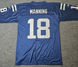 Peyton Manning Indianapolis Colts Jersey #18 By Reebok Medium Blue NFL Players - Picture 1 of 8