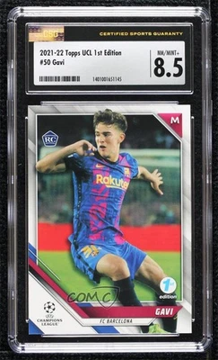 2021-22 Topps UCL Collection 1st Edition Gavi #50 CSG 8.5 Rookie RC - Image 1 of 2
