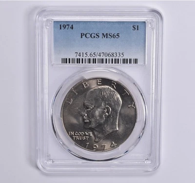 MS65 1974 Eisenhower Dollar Ike PCGS Blue Lbl *2690 - Image 1 of 4