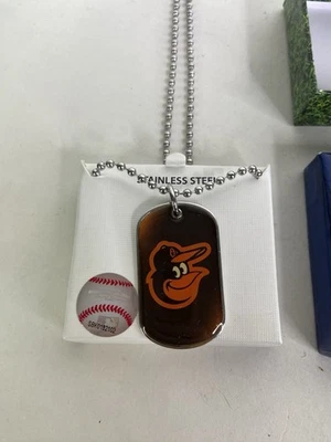 Baltimore Orioles Dog Tag Necklace Stainless Steel MLB Licensed with Gift Box - Image 1 of 4