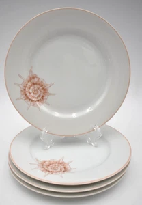 FITZ & FLOYD Coquille 6 1/2" BREAD & BUTTER PLATE Peach Shell 4 Piece Lot - Picture 1 of 13