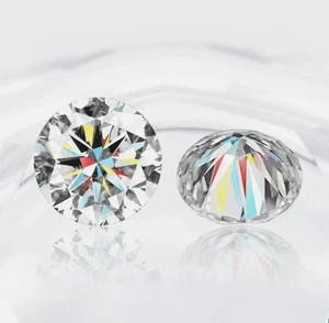 Round Loose CVD Diamond Pair Lab Grown IF Clarity 6 x 6 mm D Color Certified - Picture 1 of 14