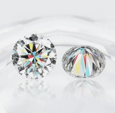 Round Loose CVD Diamond Pair Lab Grown IF Clarity 6 x 6 mm D Color Certified - Image 1 of 4