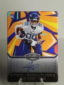 2023 Panini Plates & Patches TYJAE SPEARS Rookie Steel Signatures Orange Auto /5 - Picture 1 of 3