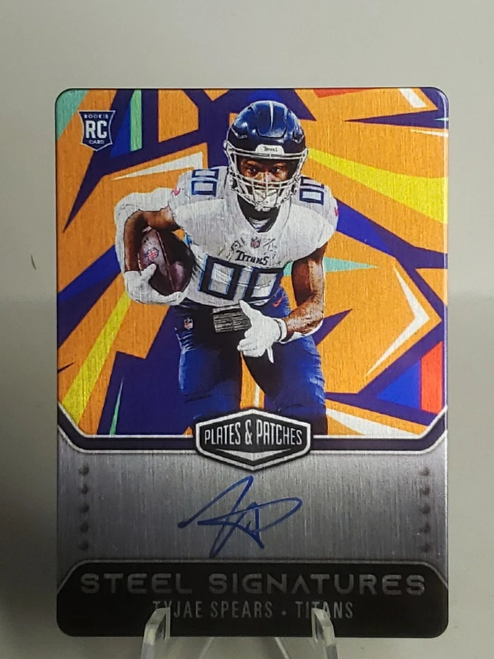 2023 Panini Plates & Patches TYJAE SPEARS Rookie Steel Signatures Orange Auto /5 - Image 1 of 3