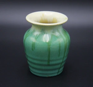 1941-1955 REMUED Pottery Later Series Green Drip Glaze Vase 19 - Picture 1 of 9