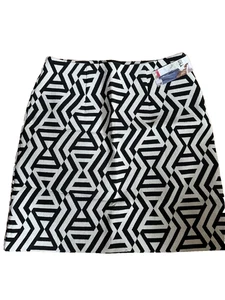 Falda Karen Kane Negra y Crema Chevron Jacquard GEOMÉTRICA LÍNEA A Talla XS NUEVA - Imagen 1 de 6