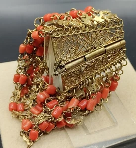 Pulsera Coral Renacimiento Egipcio Vintage - Imagen 1 de 8