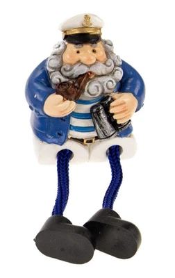 Maritime Deko Figur Kantenhocker Kapitän Fernglas Pfeife Seemann Sitzhöhe 5cm CG - Bild 1 von 4