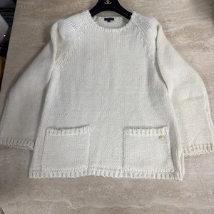 Chanel Cream Color Pullover Cable Knit Sweater Size 38 - Picture 1 of 9
