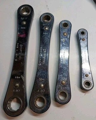 Craftsman USA Flip Ratcheting Wrench Lot 4pcs Sizes 5/16-1/4 to 5/8-3/4 - Image 1 of 2