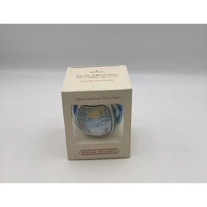 Hallmark Christmas Glass Bell Ornament In Box 1982 25th Christmas Together - Picture 1 of 1