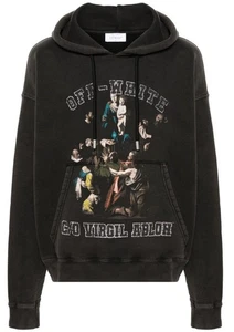 OFF-WHITE CARAVAGGIO MARY LOGO HOODIE HERREN SWEATSHIRT OMBB085S24FLE0091001 - Picture 1 of 5