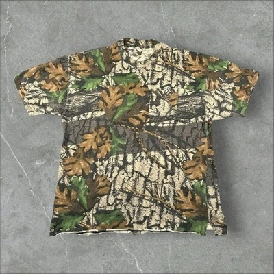Camisa Camuflada De Colección Para Hombres XL Marrón Bolsillo Camiseta Trebark Caza Exterior Hojas Rara Foto 1 de 4