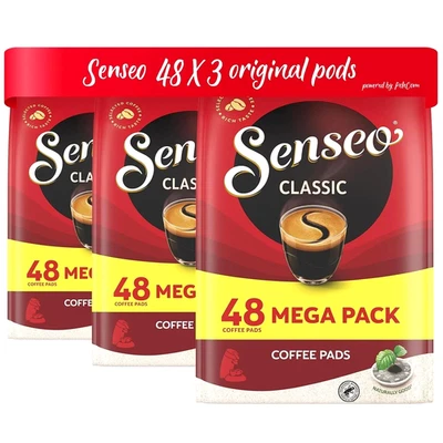 Cápsulas de café Senseo Classic tostadas medianas, 3 paquetes, 144 unidades, suave Fl Foto 1 de 4