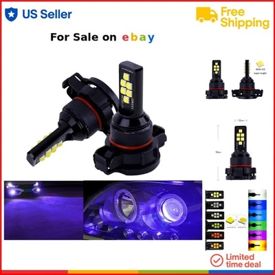 2x LED Fog Light Bulb Purple 5202 24 00 Lumen 10W Daytime Running Lamp - Image 1 of 4