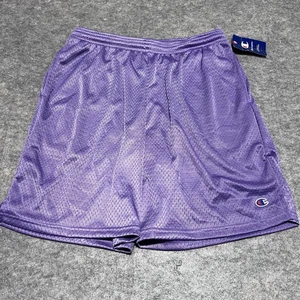 Champion Herren lila klassisch weiche Taille MEDIUM 9 Zoll Schrittlänge Mesh Shorts neu mit Etikett - Bild 1 von 8