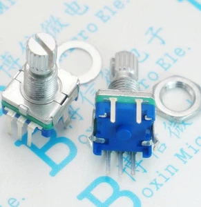 5 Stück Drehgeber mit Schalter EC11 Audio Digital Potentiometer 15MM Griff - Bild 1 von 2