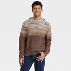 Men's Ribbed Hem Hooded Pullover Sweater - Goodfellow & Co Brown M