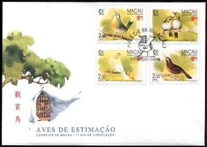 Macao 786-789,790, two FDC. Michel 814-817, Bl.30. SINGAPORE-1995. Birds. - Picture 1 of 2