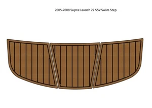 2005-2008 Supra Launch 22 SSV Swim Platform Step Mat Boat EVA Teak Dec Floor Pad - Picture 1 of 17
