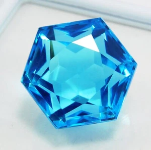 Acquamarina Blu Naturale 120,00 Ct Taglio Fantasia Bellissima Gemma Sciolta Certificata - Foto 1 di 8