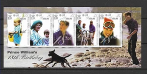 095.ISLE OF MAN 2000 STAMP M/S PRINCE WILLIAMS 18TH . BIRTHDAY CELEBRATION . MNH - Picture 1 of 1