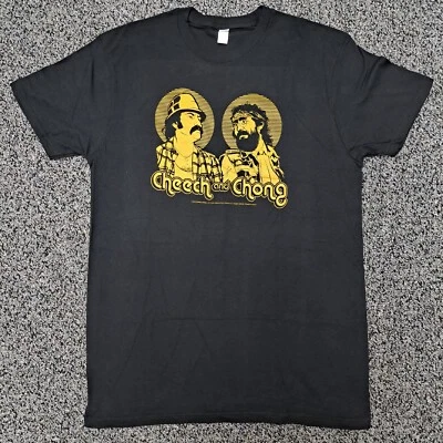 Cheech And Chong Gold Glitter Shimmer NEW Shirt Size Large Pothead Weed Friends - Image 1 of 4