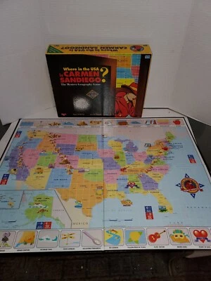 Vintage 1993 Where In The World USA is Carmen Sandiego Board Game Complete - Image 1 of 4
