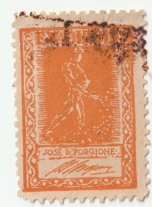 A VINTAGE EX LIBRIS , José D. Forgione, A STAMP SHAPE , PROBABLY FROM ARGENTINA - Picture 1 of 2
