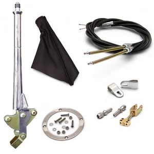 16 Trans Mnt E-Brake HandleBlack Boot, Blk Ring, Cable Kit, Ford Clevis Car - Picture 1 of 1