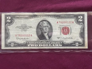 1953-C U.S. $2.00 Red Seal Note - FN 1512 Extra-Fine-Type🔥! - Picture 1 of 9