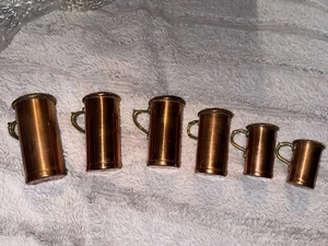 Vintage Jenzo Italy Solid Copper Measuring Cups set of 6 Vintage - Picture 1 of 8