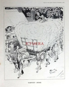 "Harvest Home" (Land Army) Punch Cartoon: 1942 WW2 Patriotic Print - Bild 1 von 1
