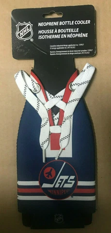 Winnipeg Jets 2016 NHL Heritage Classic Hockey Laces Neoprene Bottle Cooler Cover