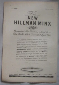 1945 Hillman Minx Original advert No.5 - Picture 1 of 1