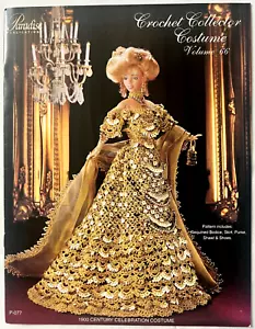 Fashion Doll 11-1/2" Crochet Pattern Book 1900 Sequined Celebration Gold Gown 66 - Picture 1 of 2